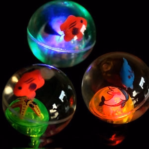 LED Flashing Bouncy Crystal Balls for Kids (Pack of 3)