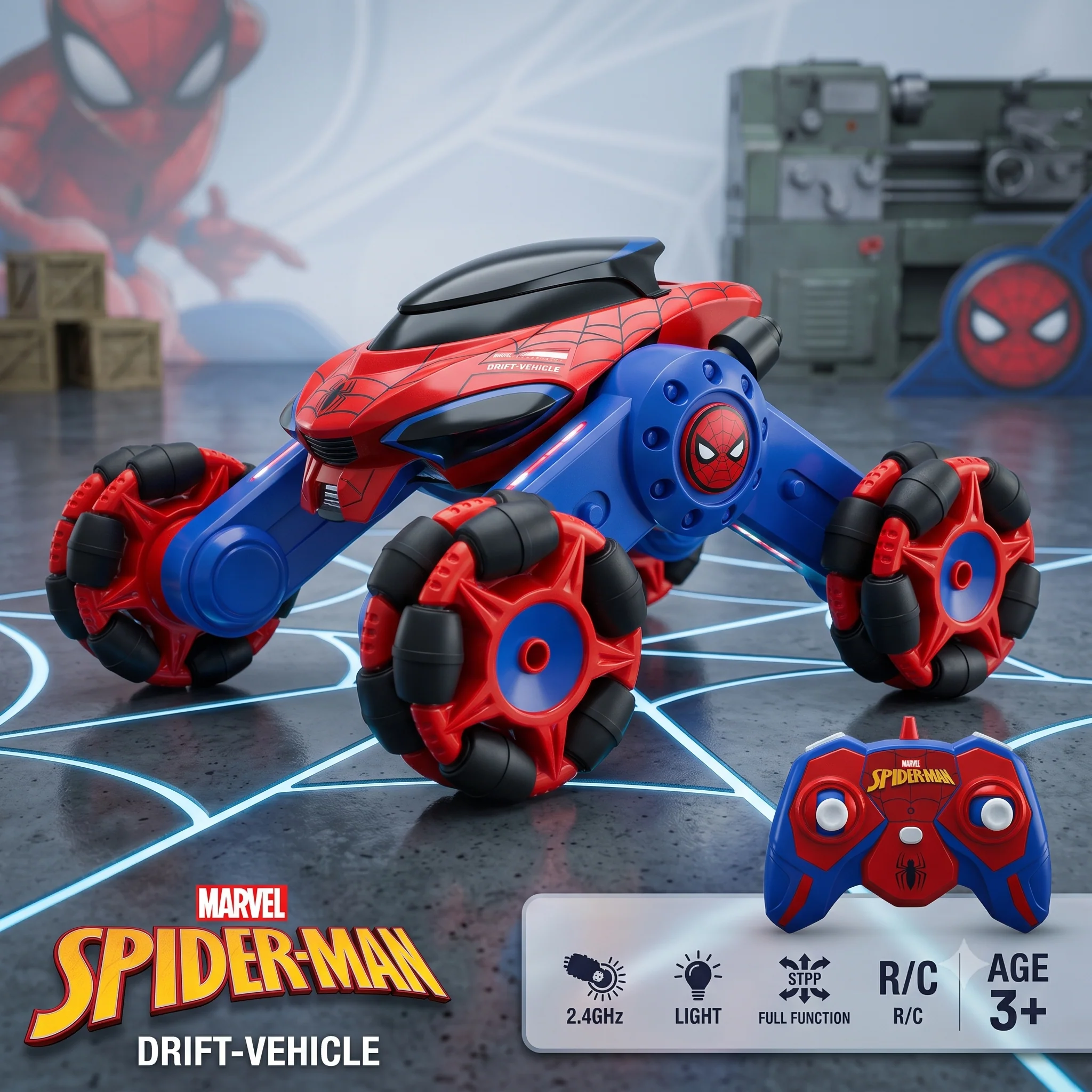 Marvel Spider-Man Exploration Drift Vehicle RC Car 2.4GHz with Lights