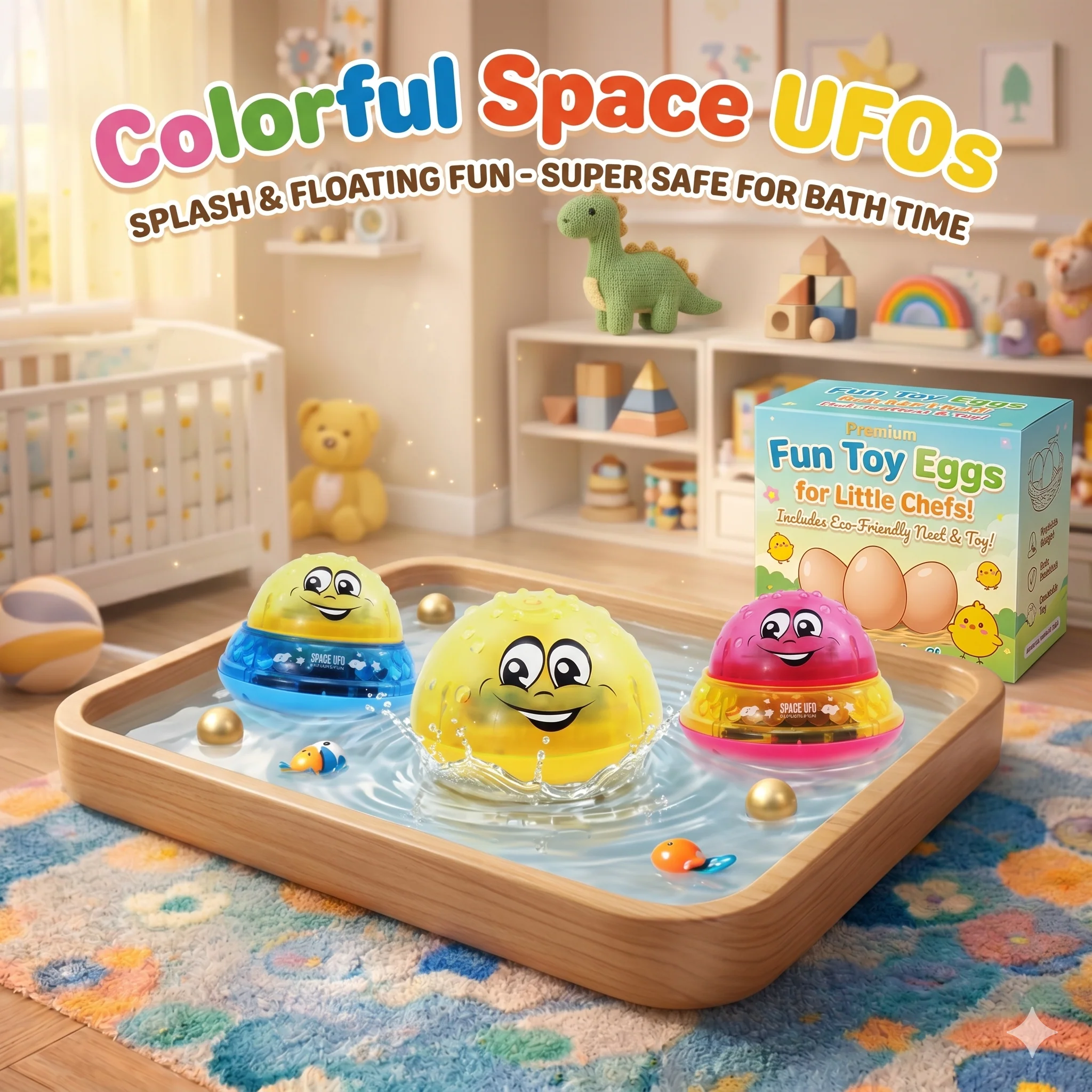 2 in 1 Multifunctional UFO Bath Toy With Light And Sound
