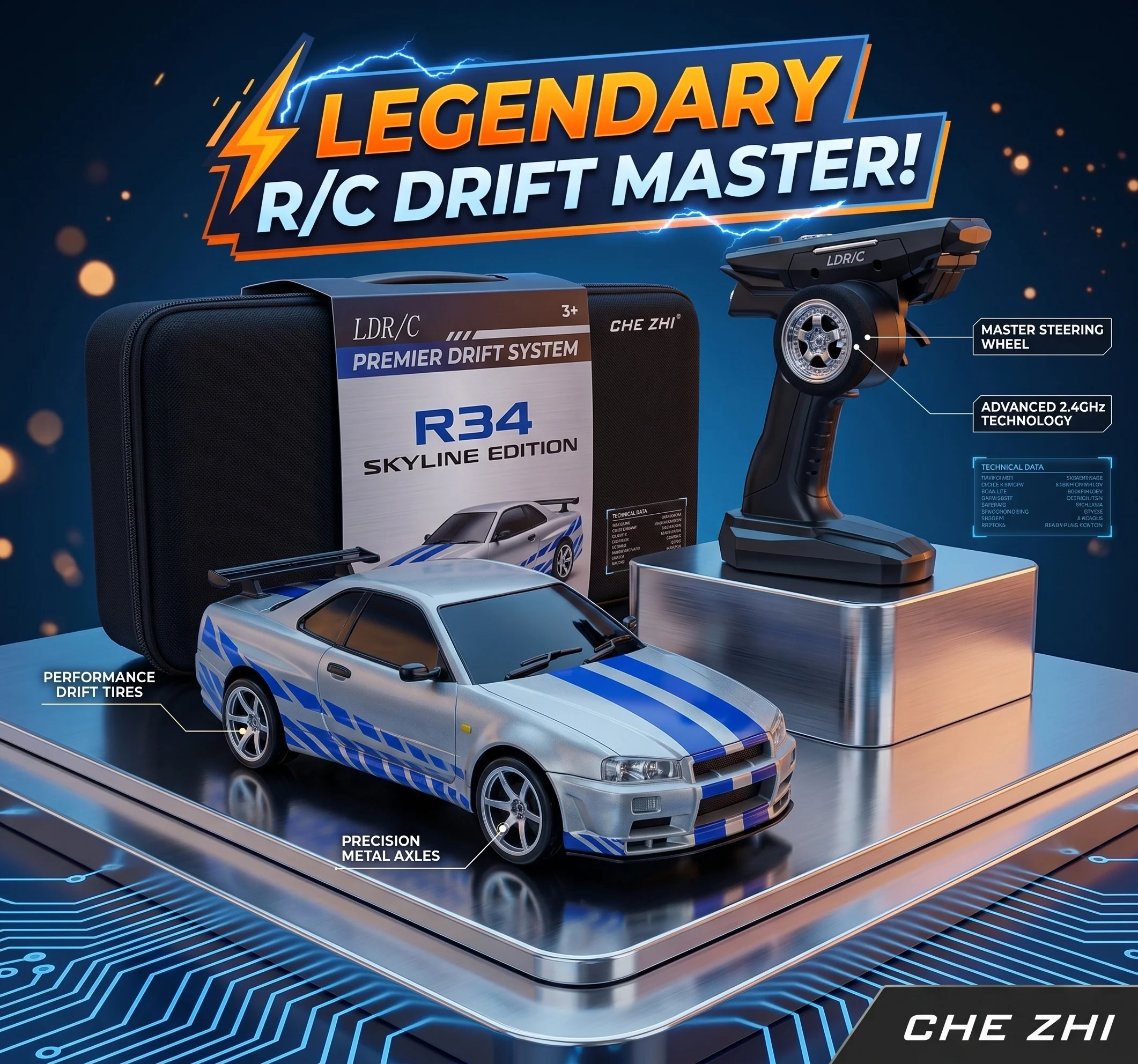 Alloy Remote Control Fast & Furious Nissan Skyline Racing And Drift Car