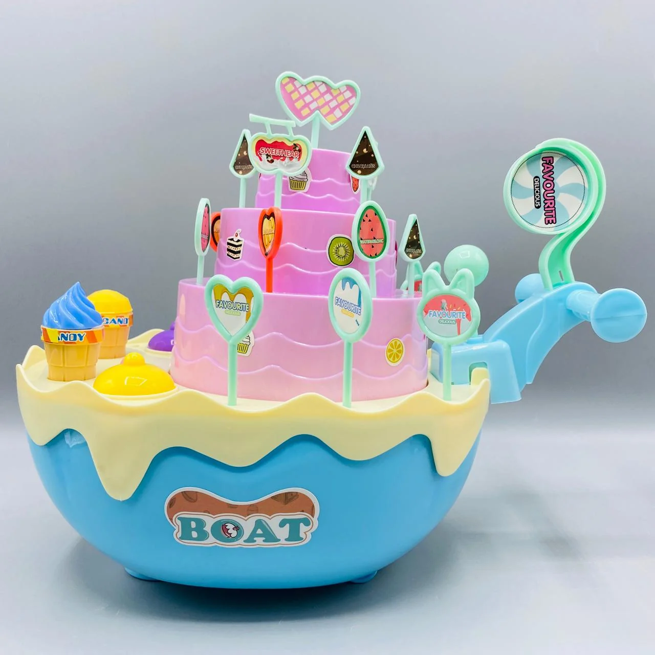 Funny Cake Boat With Light and Sound