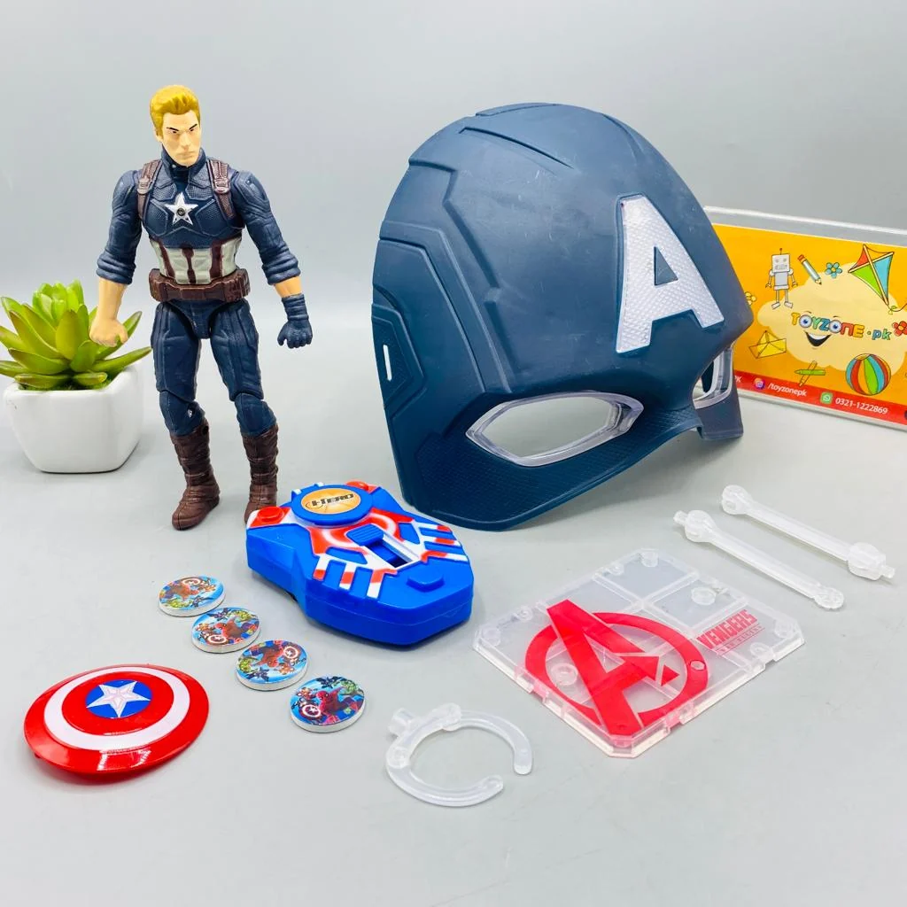 Disk Shooter With Captain America  Figure And Light Mask