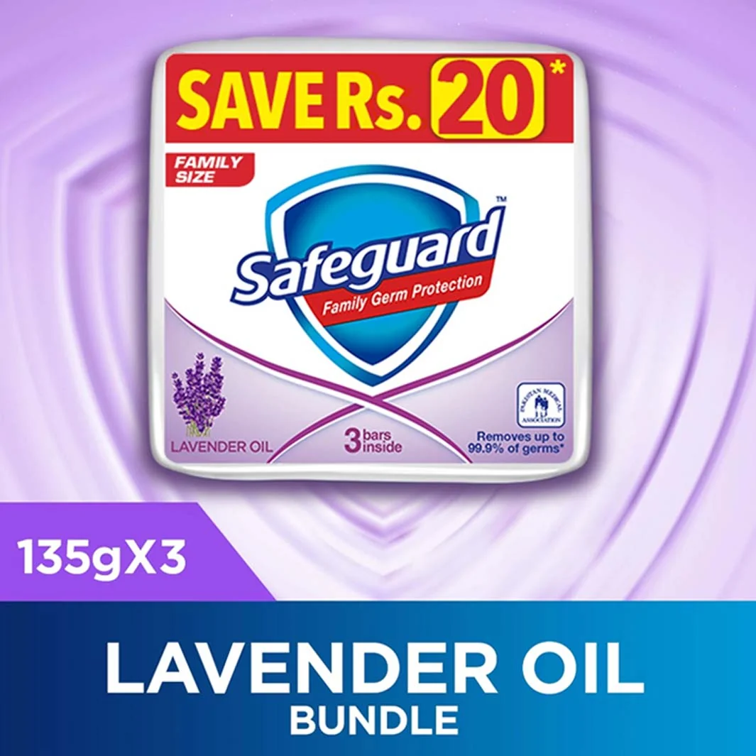 Safeguard Lavender Oil Soap Trio Pack 3x135 gm