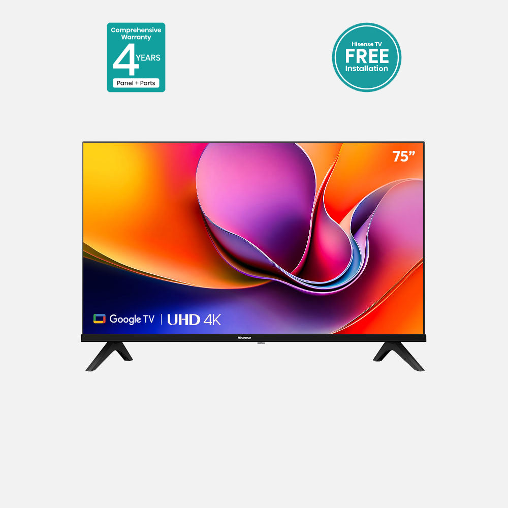 Hisense 75" 4K UHD Google TV 75A6N – Dolby Vision, HDR10, DTS Virtual:X, Game Mode Plus & 4-Year Comprehensive Warranty