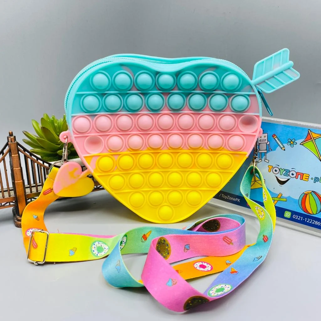 Pop It Heart Shape Zipper Bag