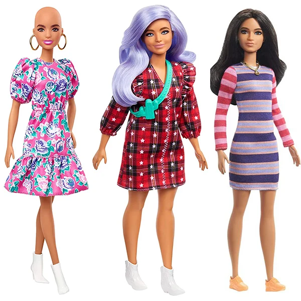 Barbie GRB49 - Fashionistas Doll in Checked Dress Assortment