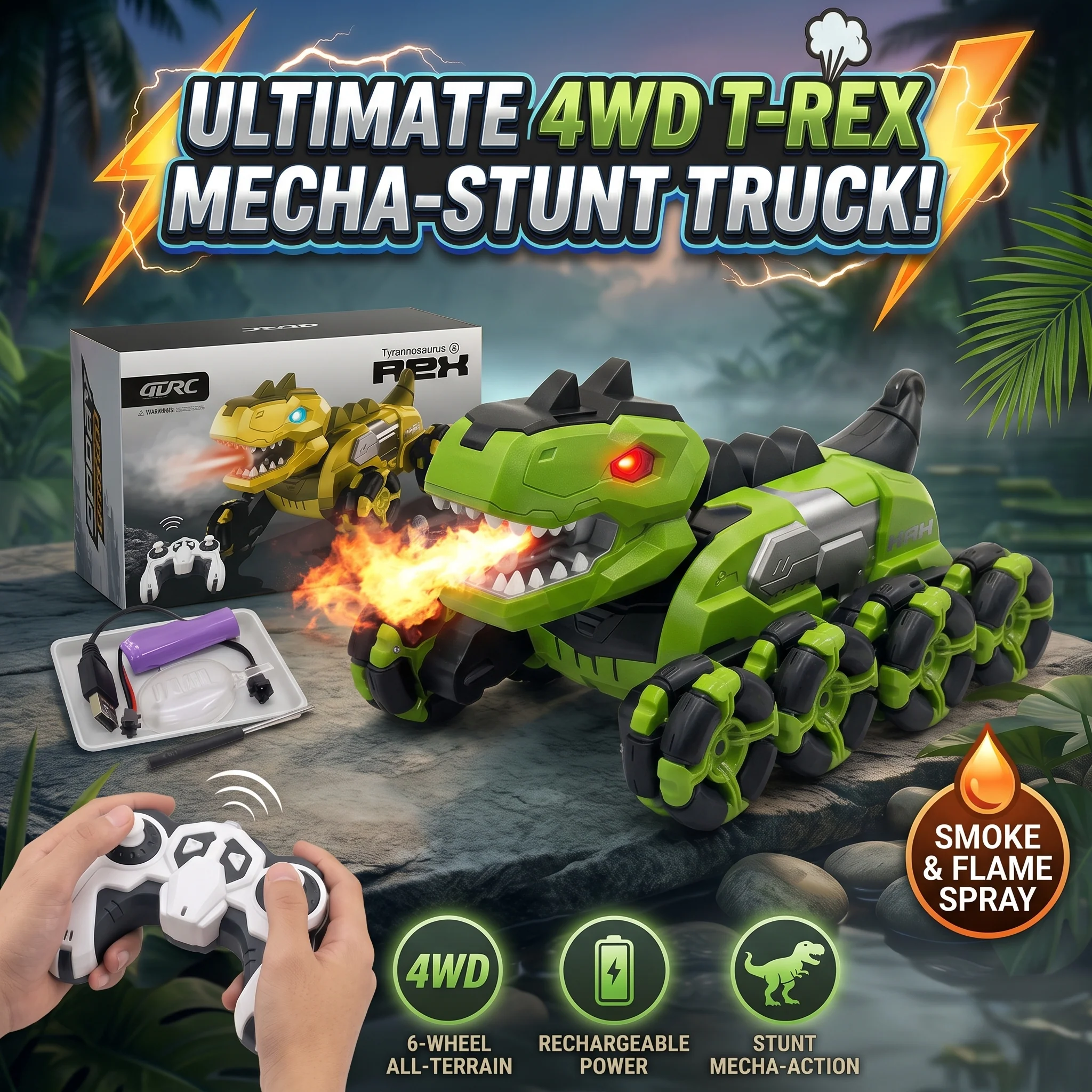 4DRC Remote Control Tyrannosaurus Rex Tank Car