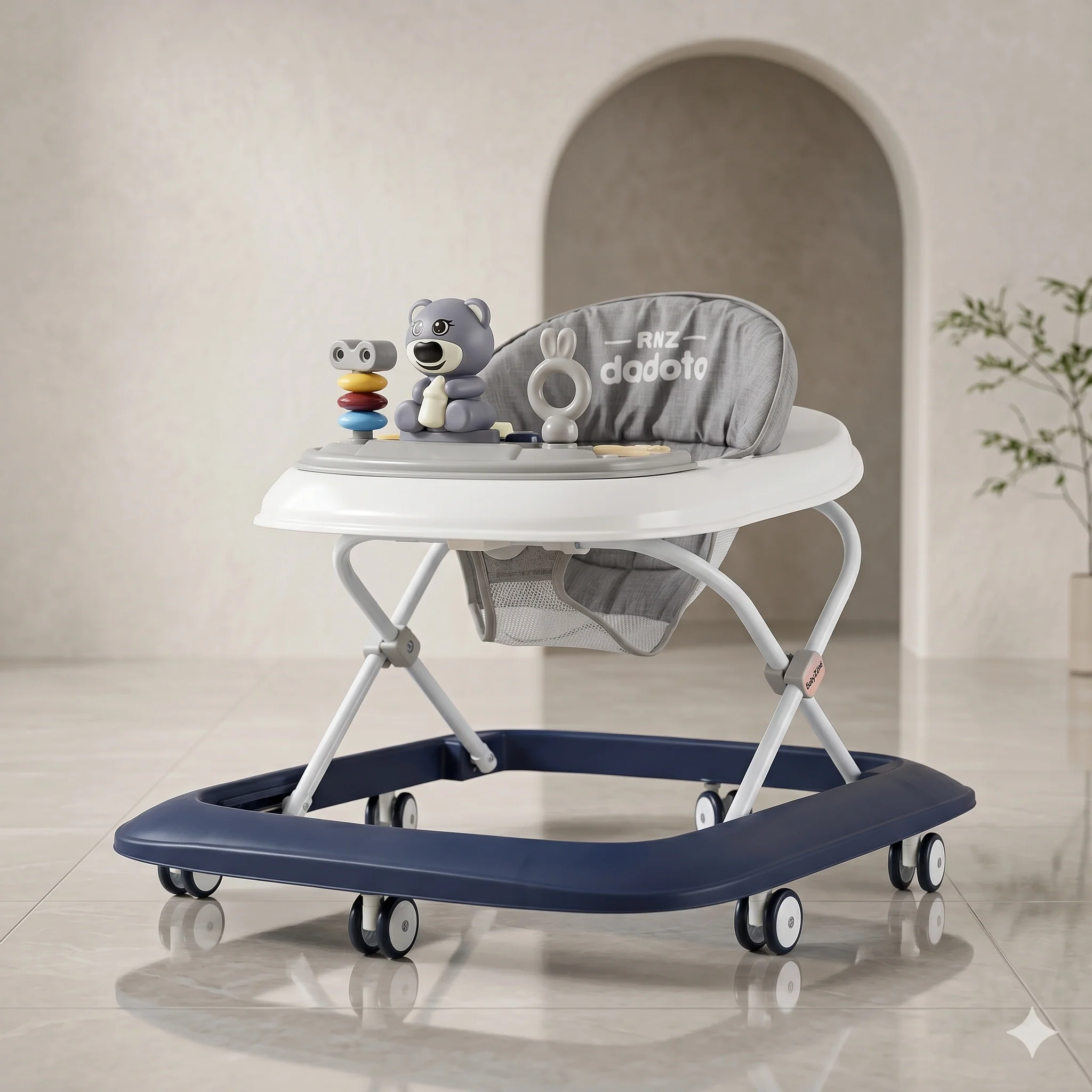 Bear Baby Walker with Plush Toys