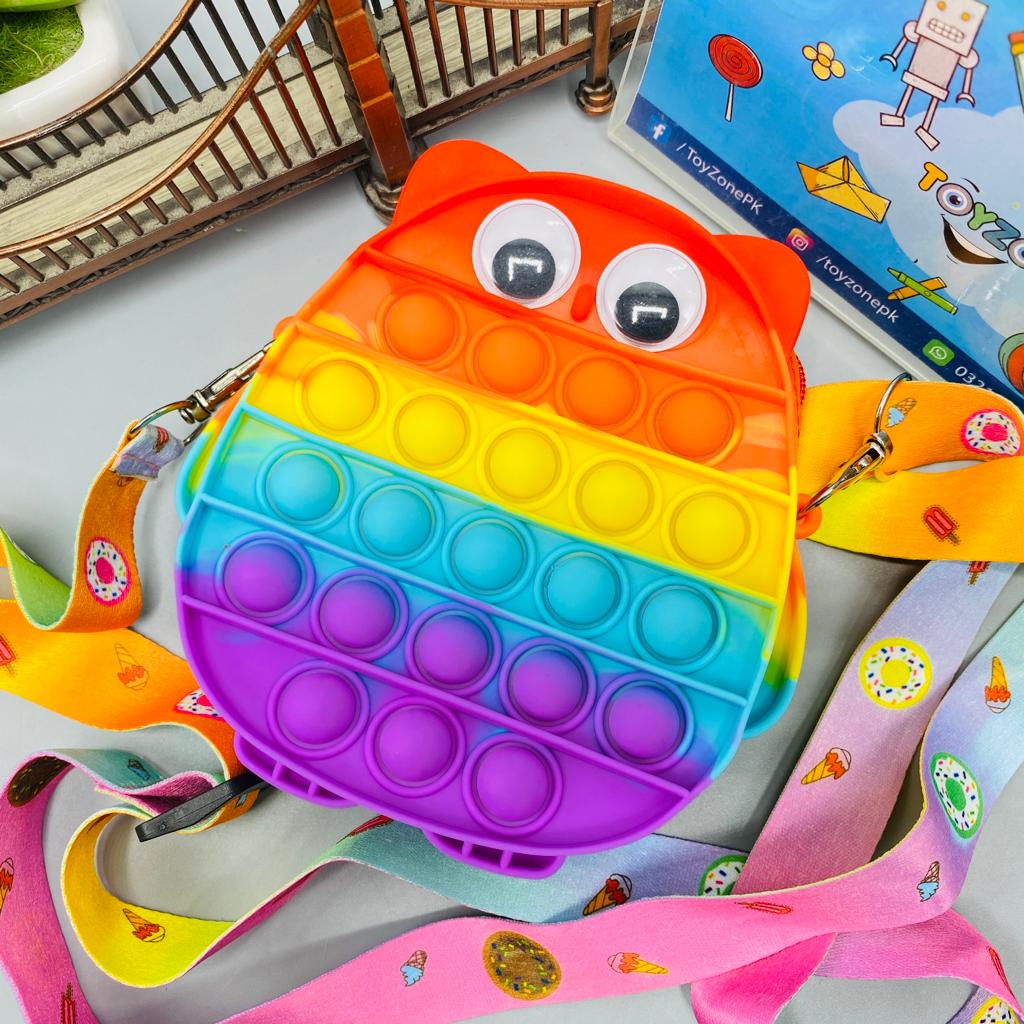 Pop It OWL Shape Zipper Bag