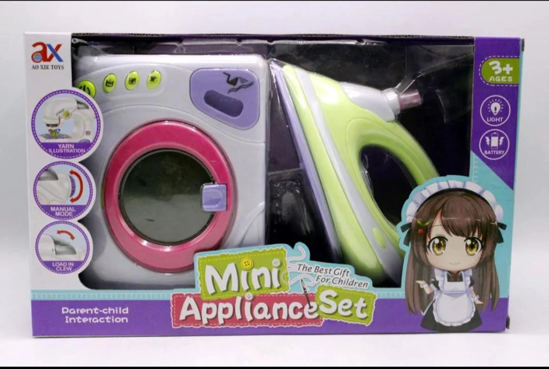 Toy Mini Appliances Set Washing Machine & Iron