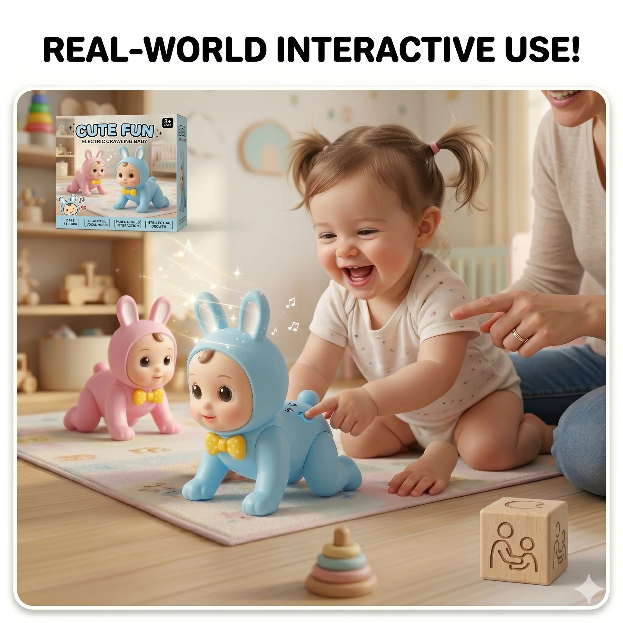 Cute Fun Electric Crawling Baby Toy | Musical Interactive Bunny Doll | Age 3+