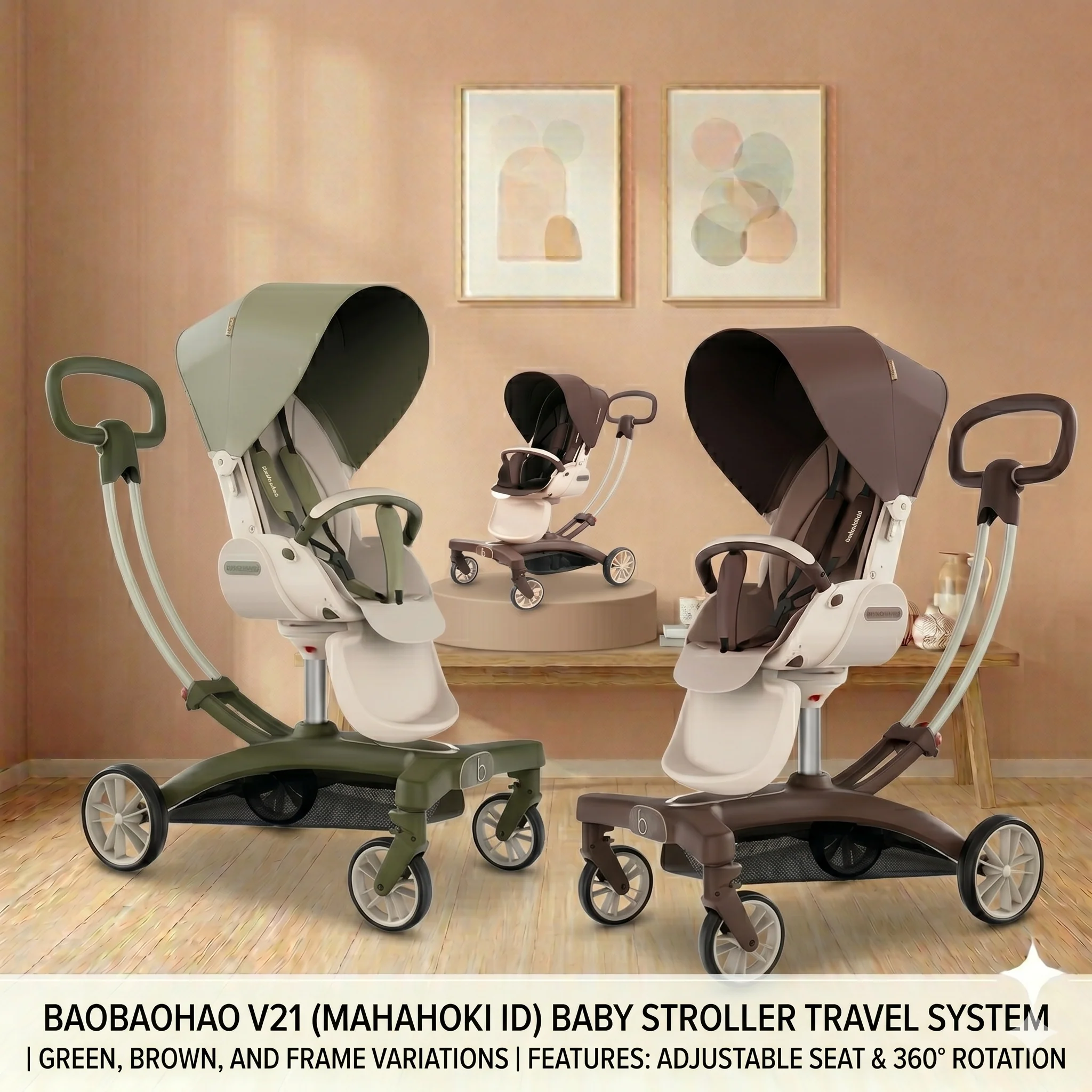 Baby Stroller Travel System 360° Wheels