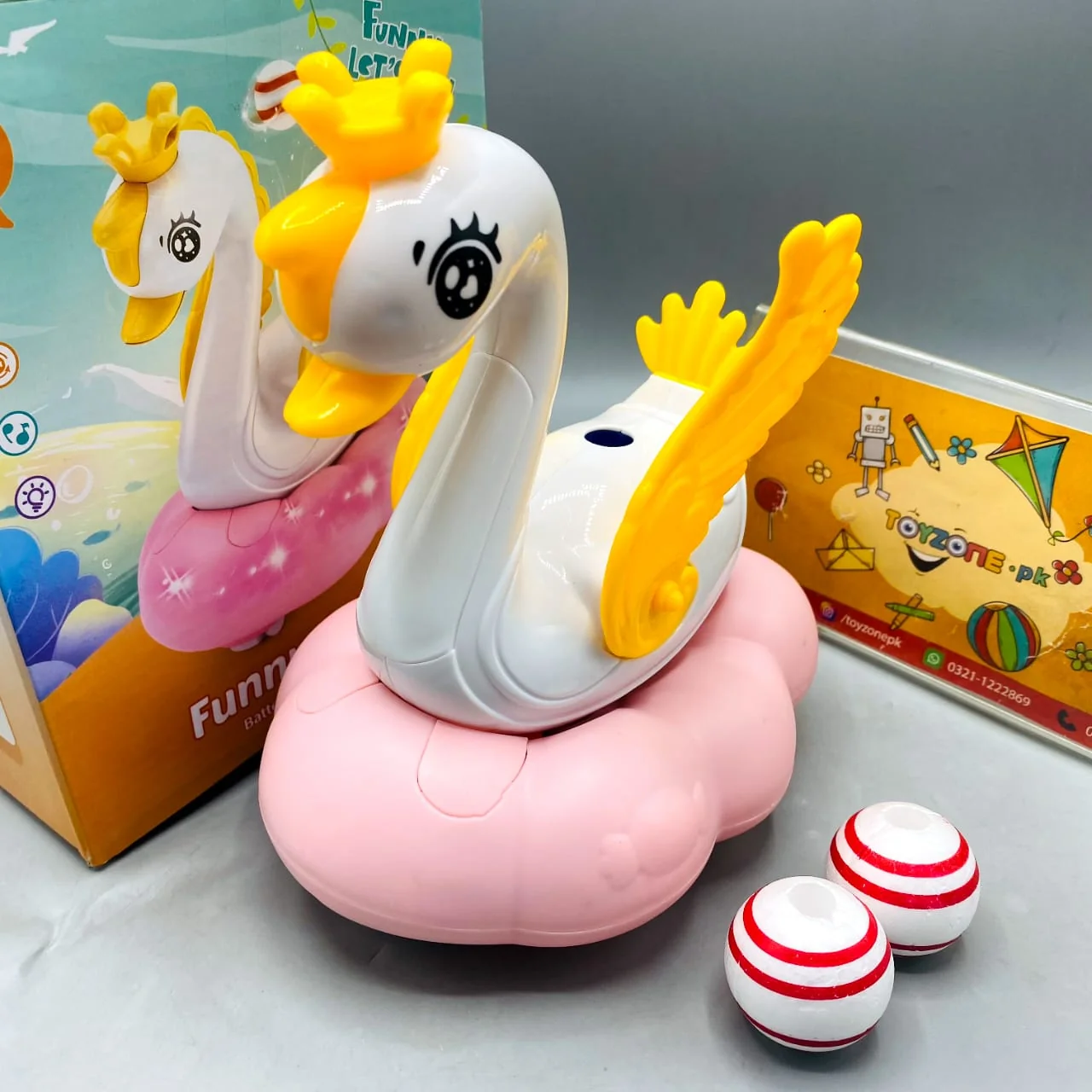 360 Rotate Floting Funny Swan With Light And Sound