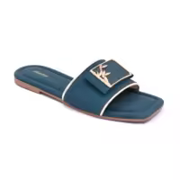 Bata Blue-Green Chappals For Women