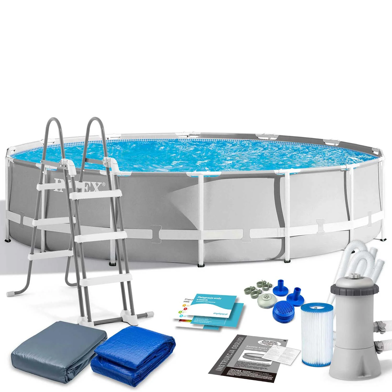 Intex Above Ground Pool 14ft Grey Prism Round  Frame