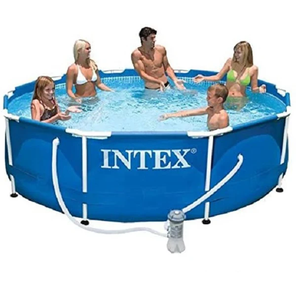 Intex Round Metal Frame Pool With Filter Pump