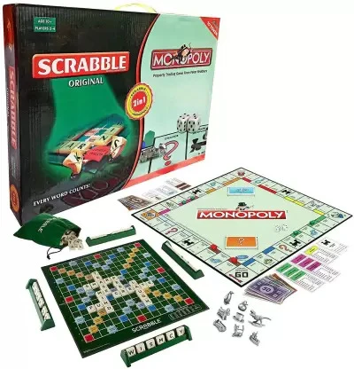 2 in 1 Scrabble & Monopoly Board Games