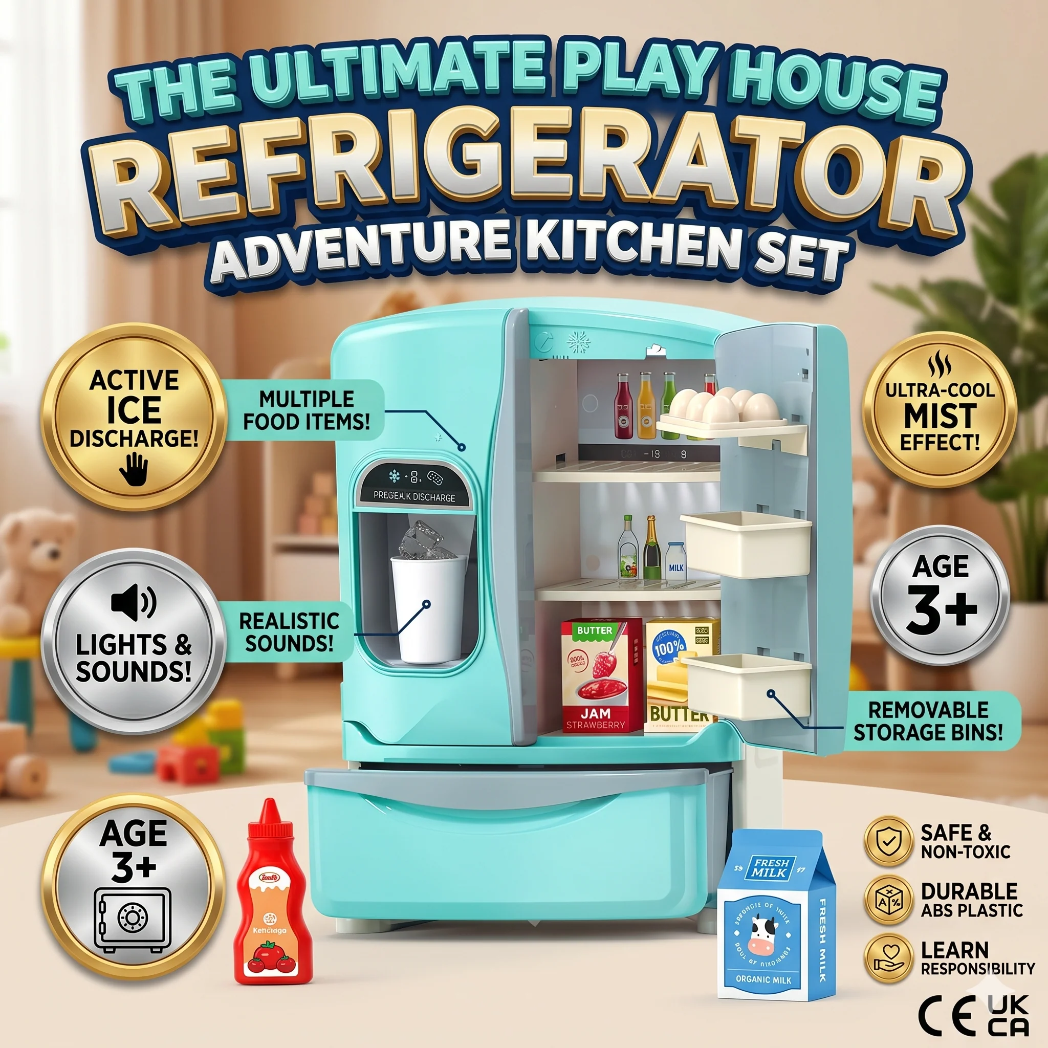 Pretend Play Refrigerator Kitchen Set