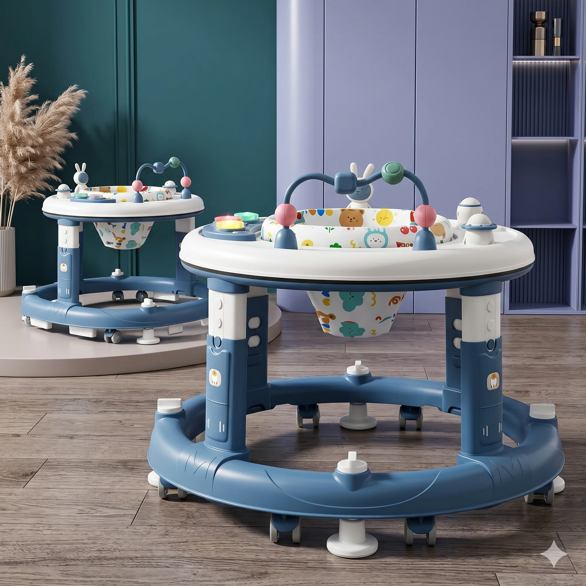 2in1 Baby Activity Center & Walker with Overhead Arch