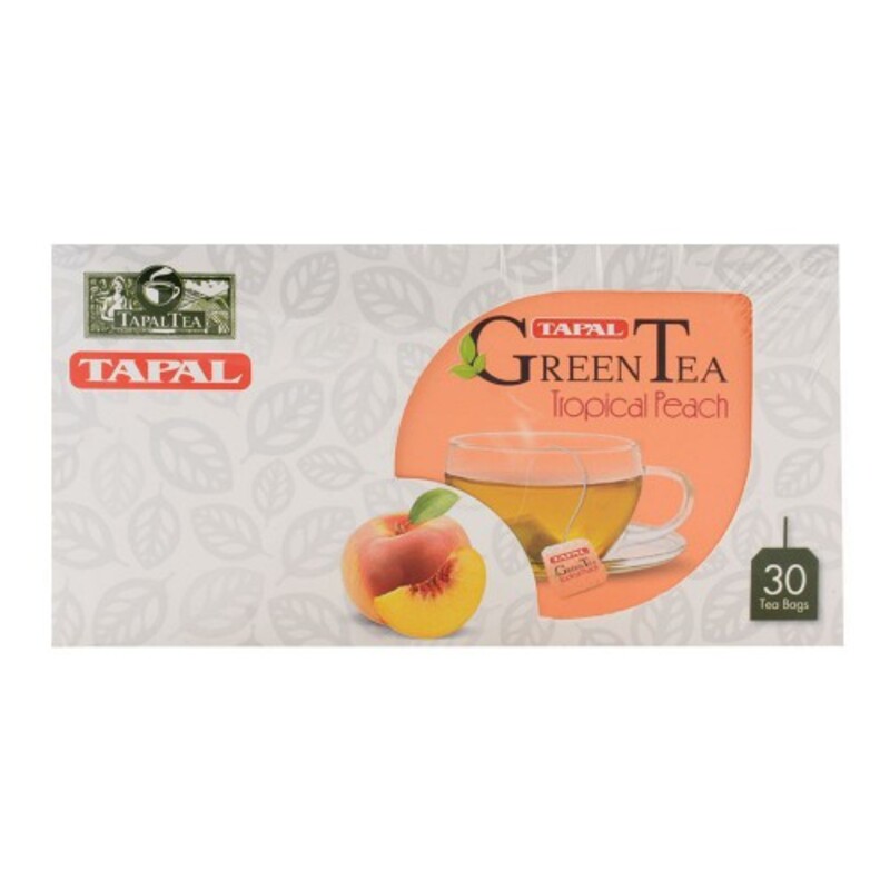 Tapal Green Tea Bags Tropical Peach 30'S