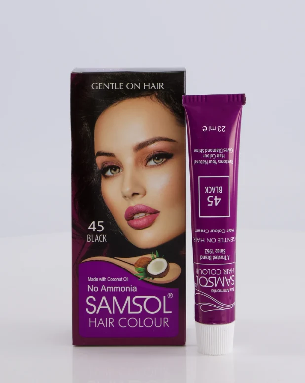 Samsol Hair Colour - 45 Black-Non Metallic Dye 23 ML