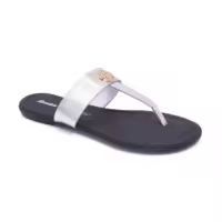 Bata Silver Chappals For Women