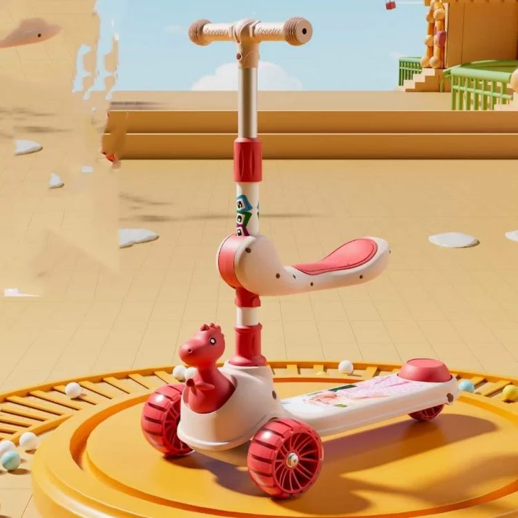 2 in 1 Unicorn Manual Scooty and Cycle with Light