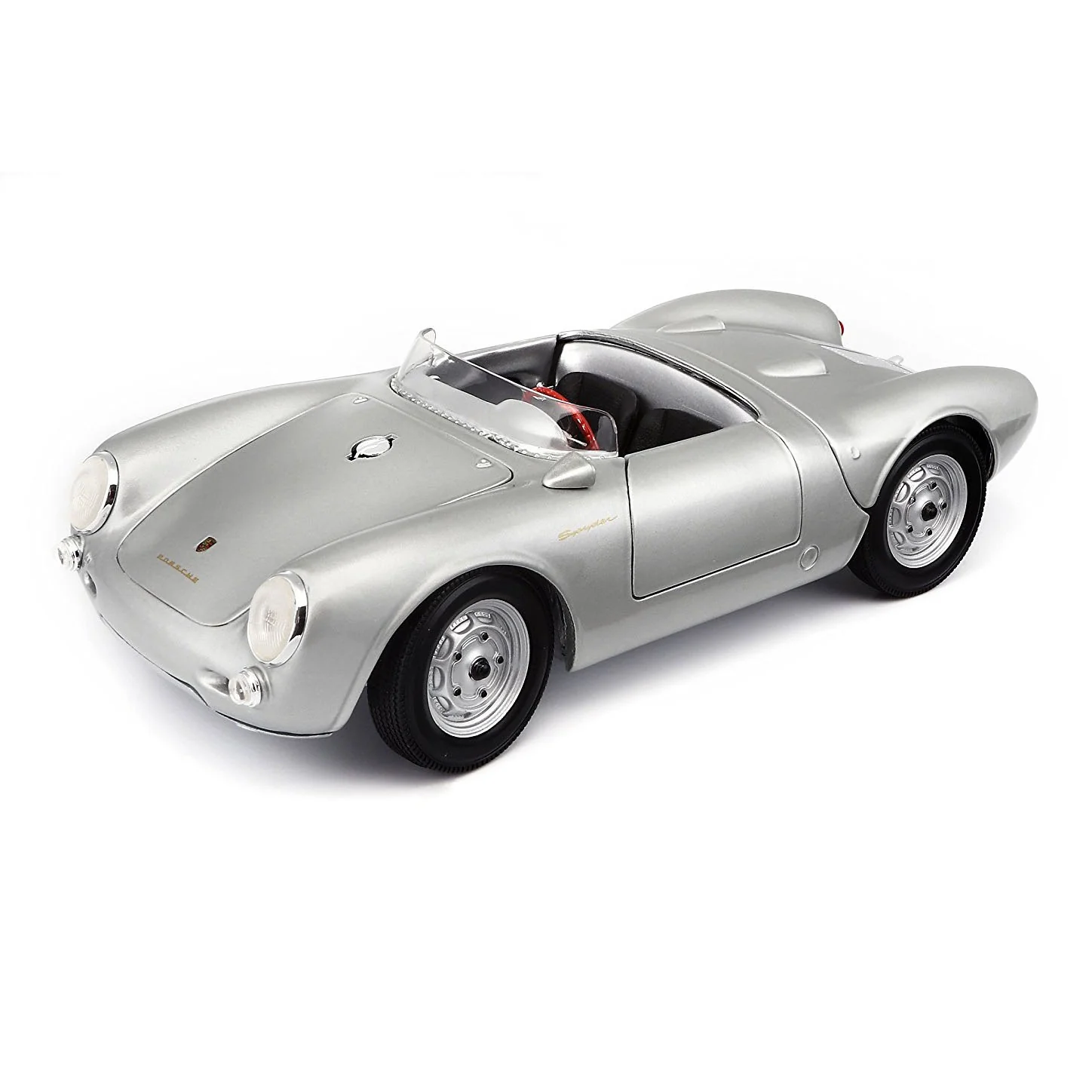 Maisto Porsche 550 A Spyder Silver Diecast Car Model