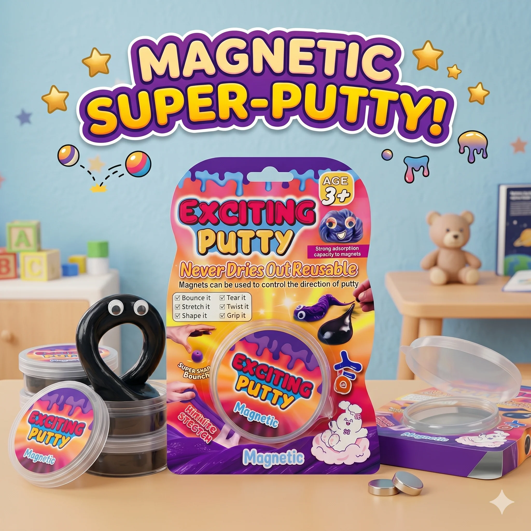 DIY Magnetic Exciting Stretch Putty Toy