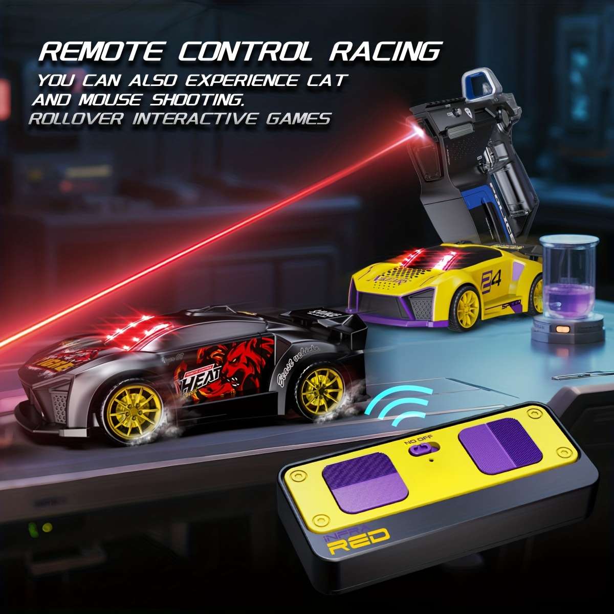 2 Player R/C Laser Gun Car Set