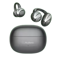 Audionic Aircuffs Open Ear Design Earbuds With Voice Assistance, Dual Device Pairing Airbuds, Fully Touch Control earbuds, Playtime of 50 Hrs, IPX4 Water Resistant, Bluetooth Ear Buds