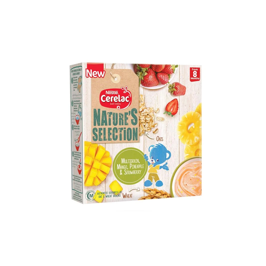 Nestle Cerelac Nature's Selection Multigrain , Mango, Pineapple & Strawbery 175 gm