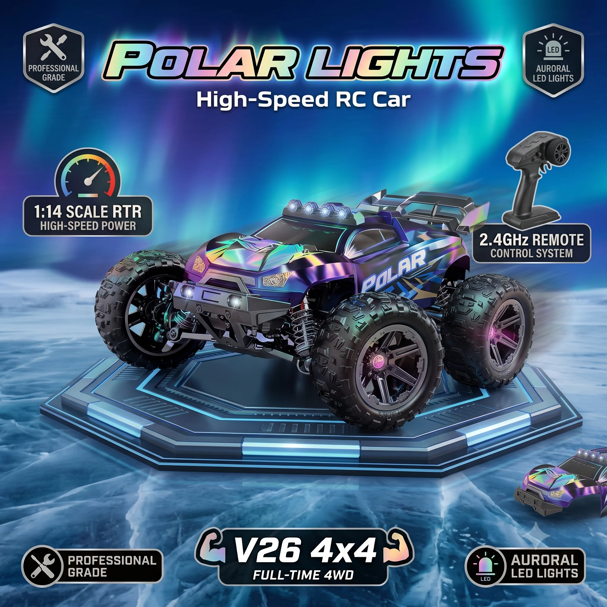 4x4 Polar Lights High-Speed RC Car V26