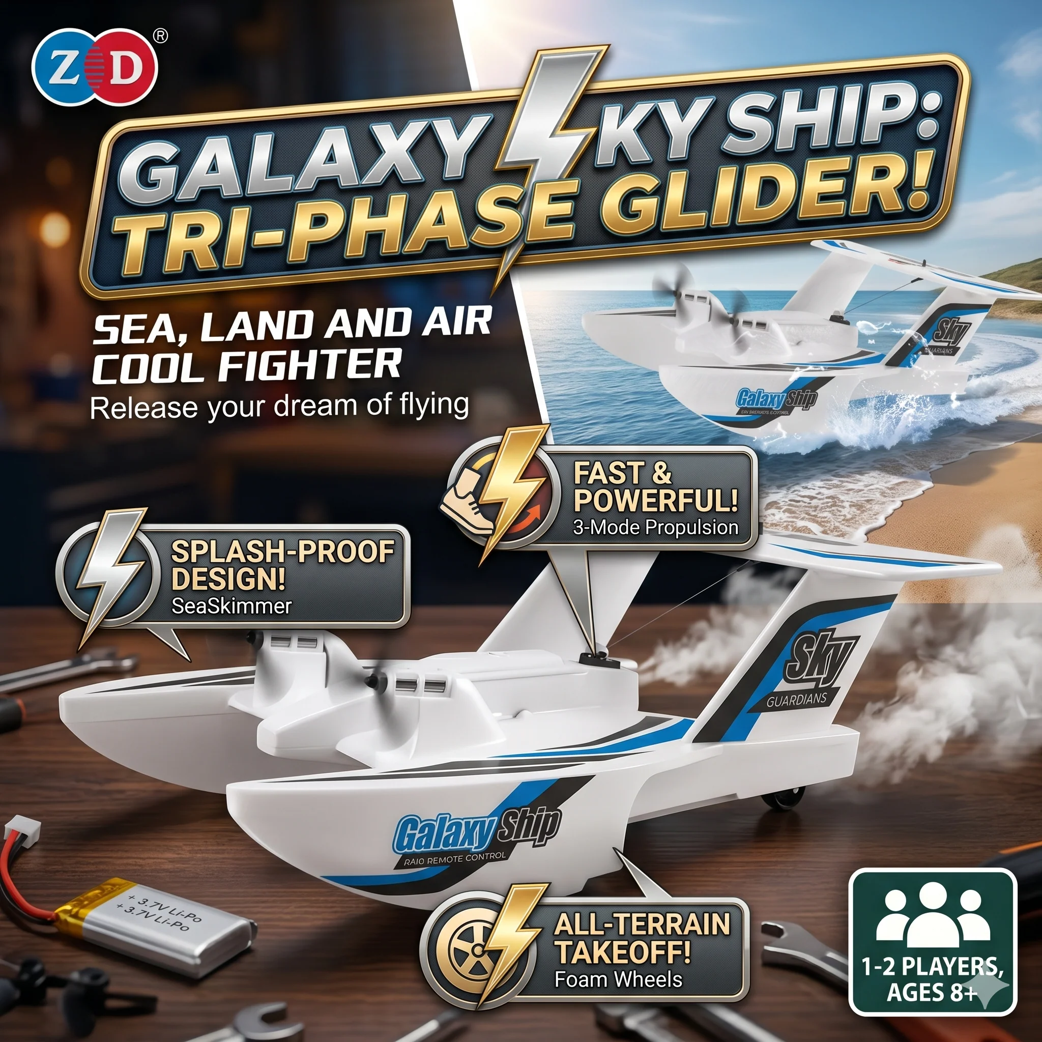 2 in 1 Remote Control Glider Galaxy Ship