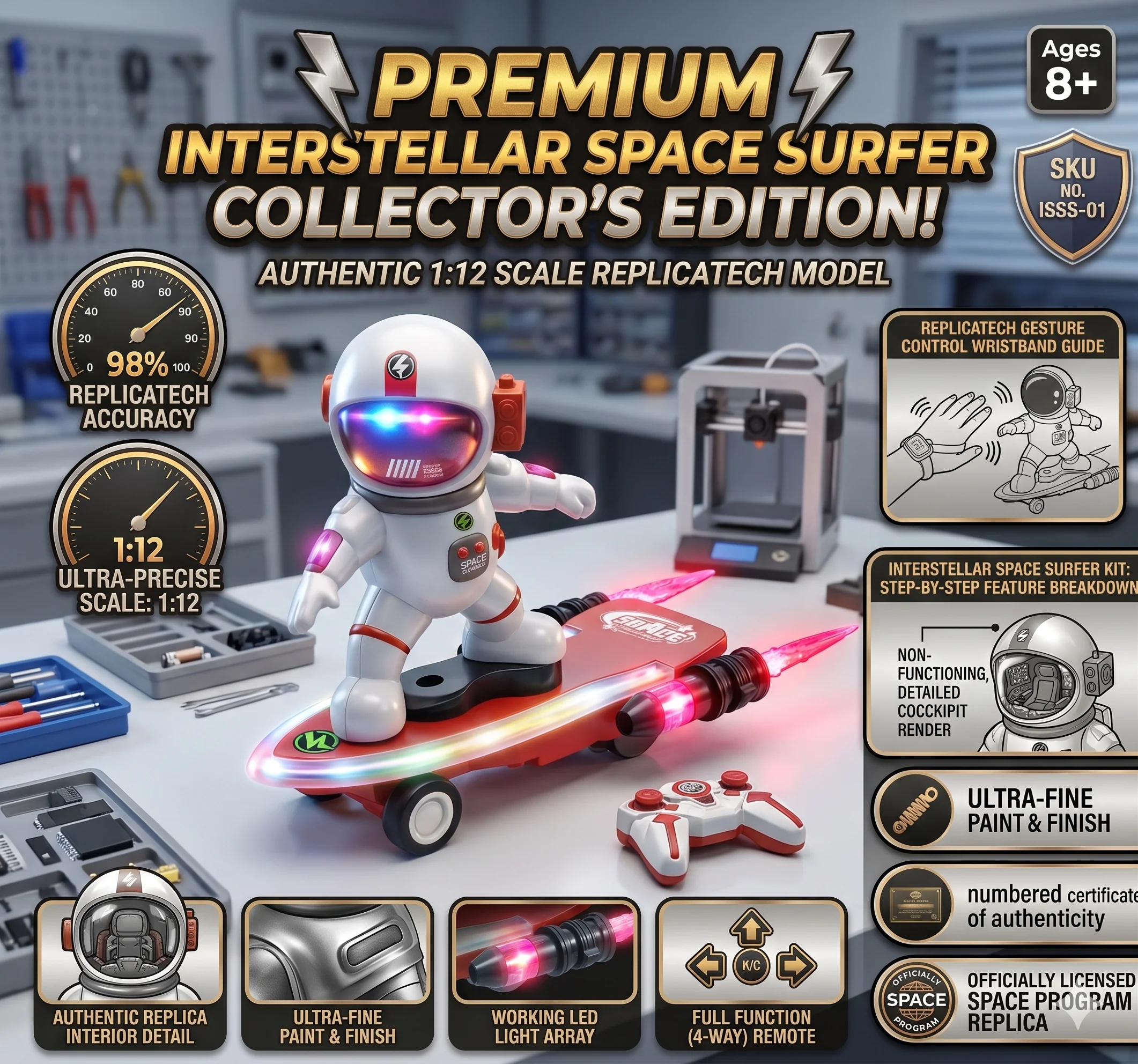 Remote Control Explore Space Astronaut Skateboard