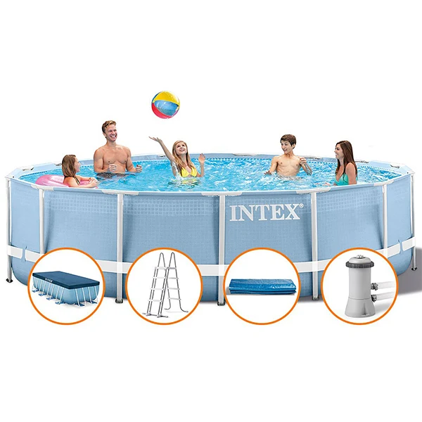INTEX 15' x 48"Prism Frame Pool With Water Filter Pump