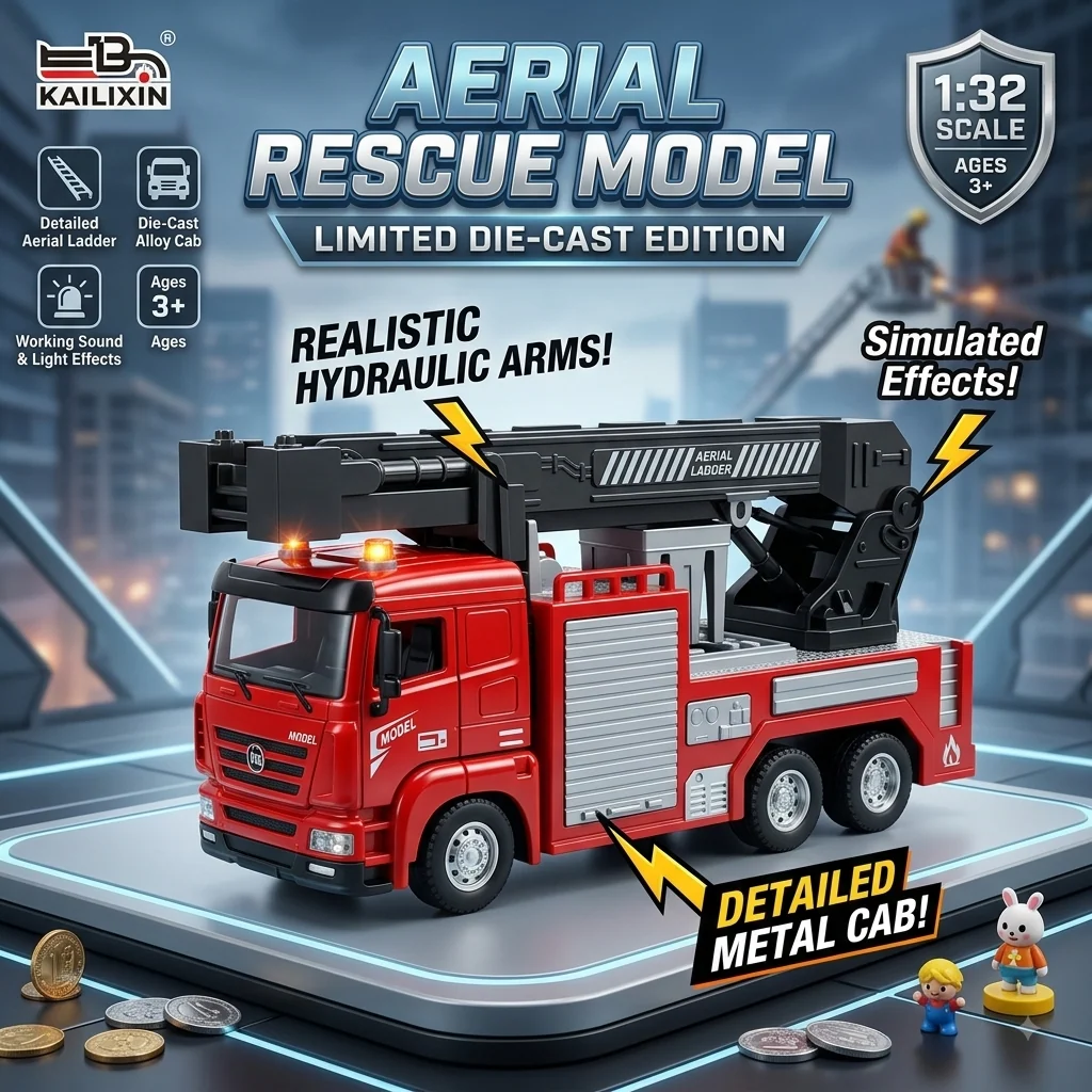 Die-Cast Aerial Ladder Fire Model Truck