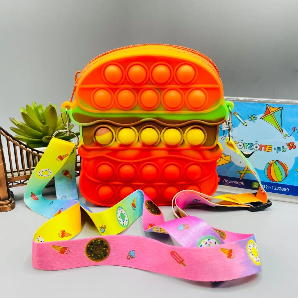 Push Pop It Burger Shape Zipper Bag