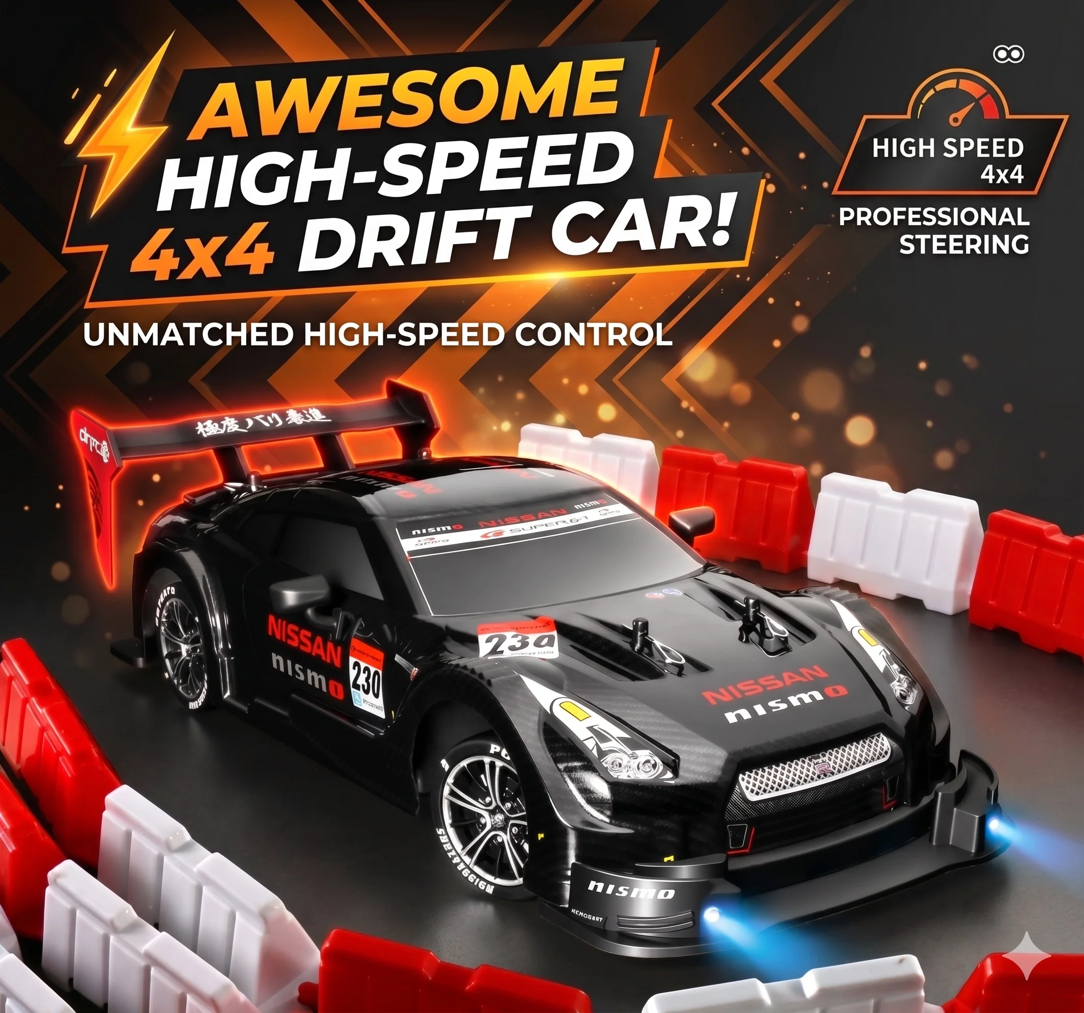 Remote Control Nissan Nismo GT-R High Speed Drift Racing Car