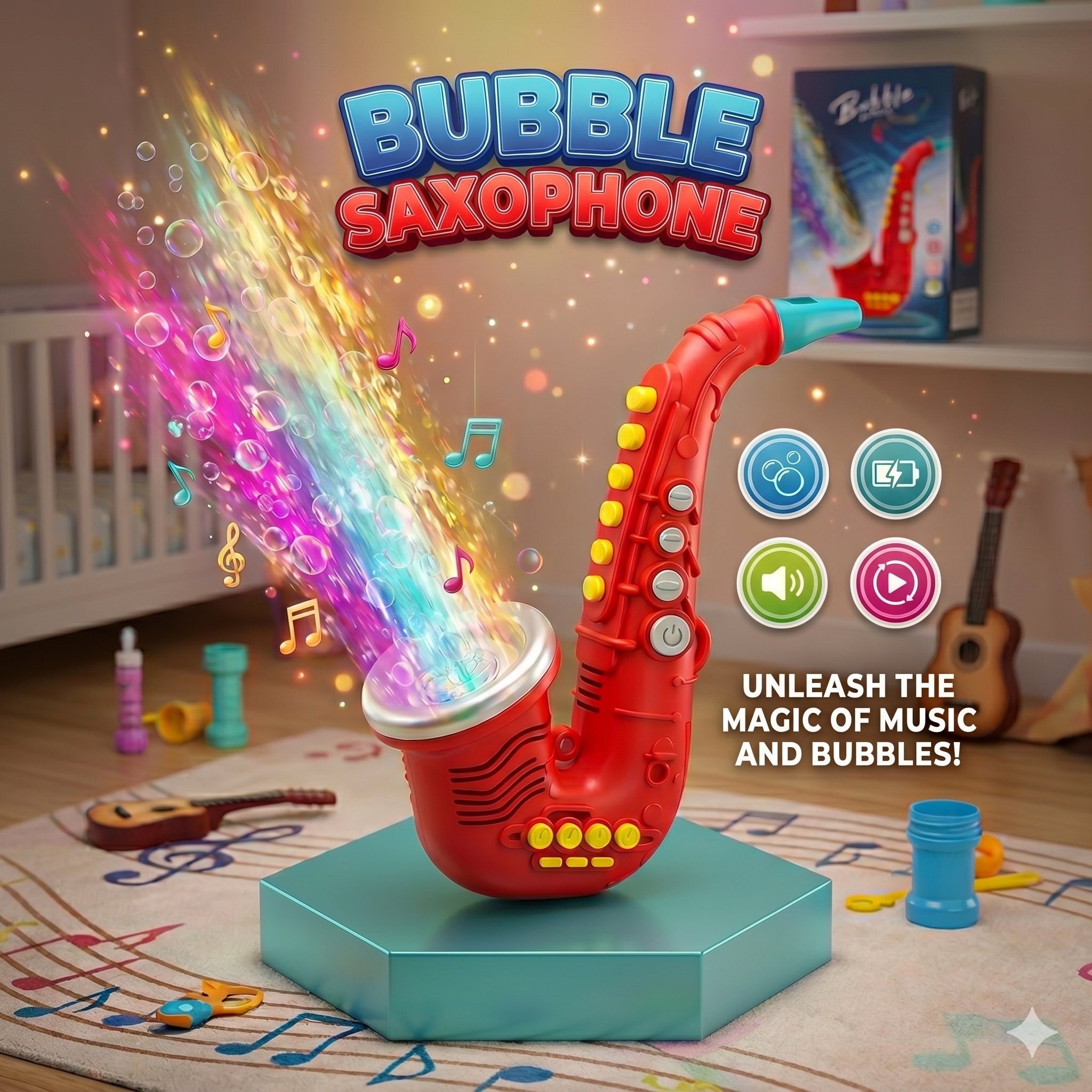 Electric Sexophone Bubble Machine with Colorful Bubble And  Music