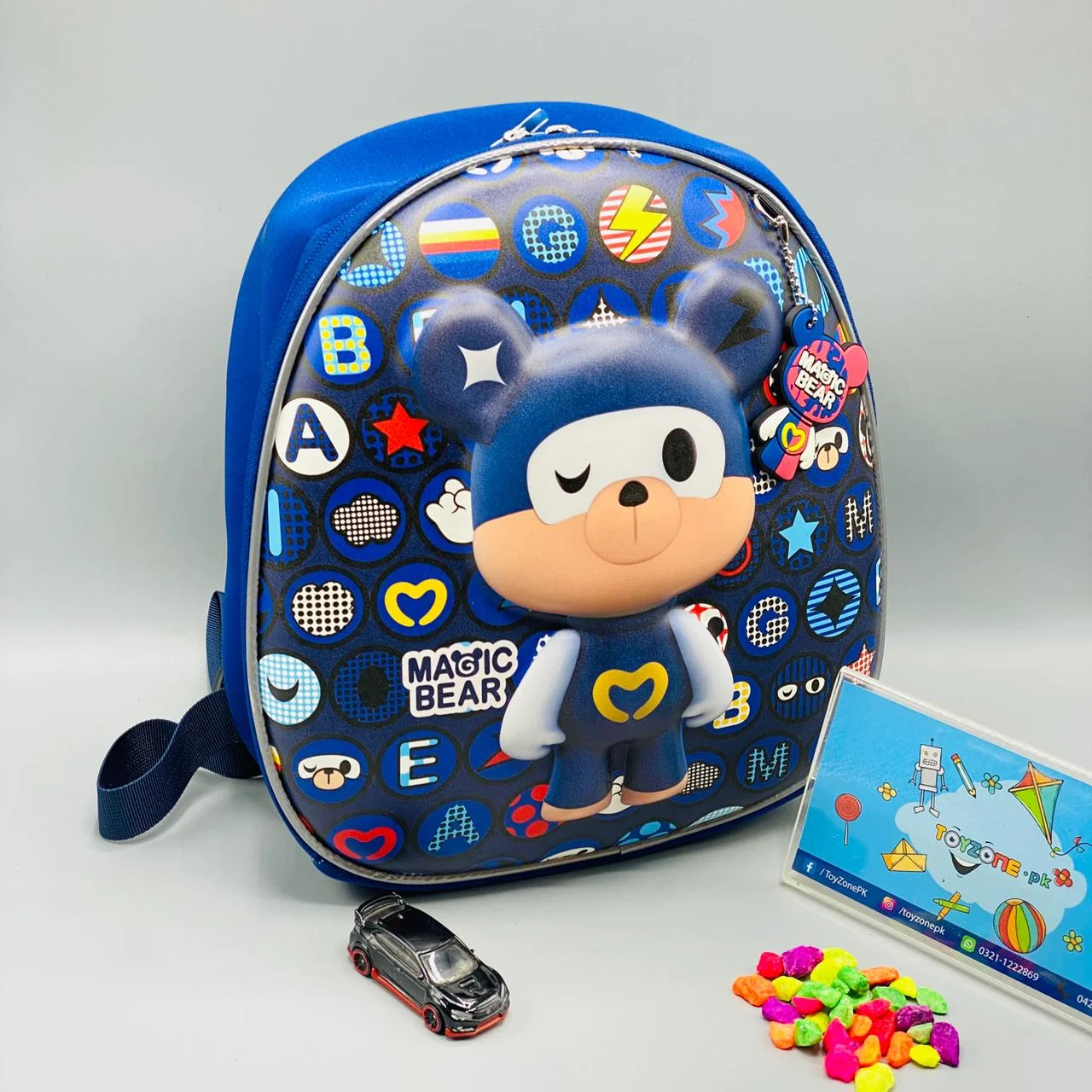 Magic Bear Shaped Blue School Backpack - TZP1