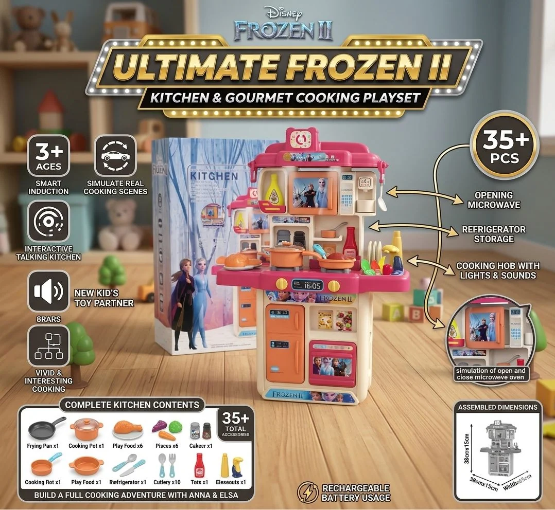 Disney Frozen Theme Smart  Kitchen Set 35 Pcs