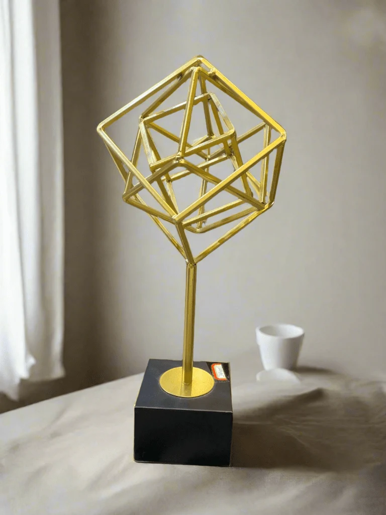 Gold Square Decor Ornament 1Pcs