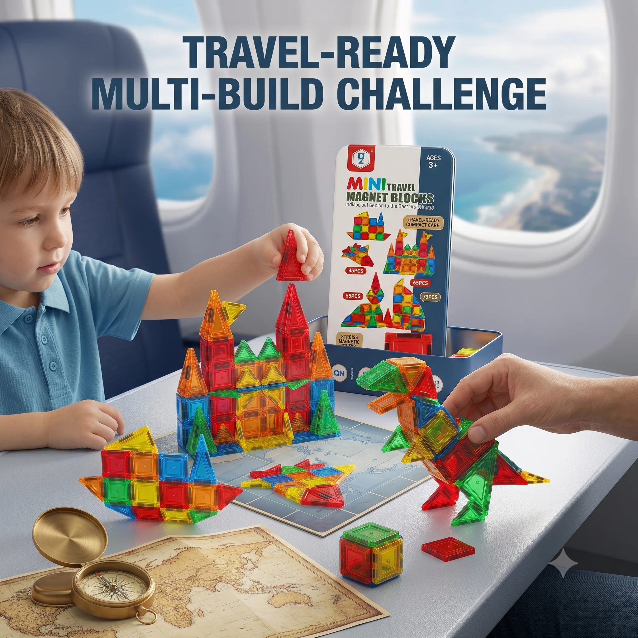 32 Pcs Magnetic Tiles Building Block Set With Tin Box