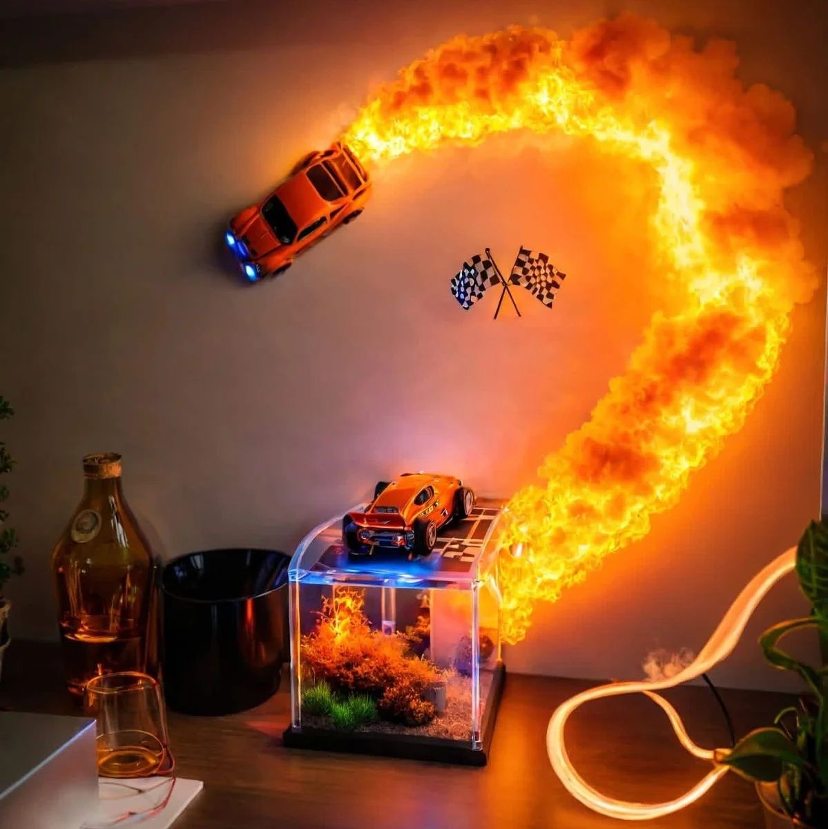 Racing Car LED Cloud Lamp Wall