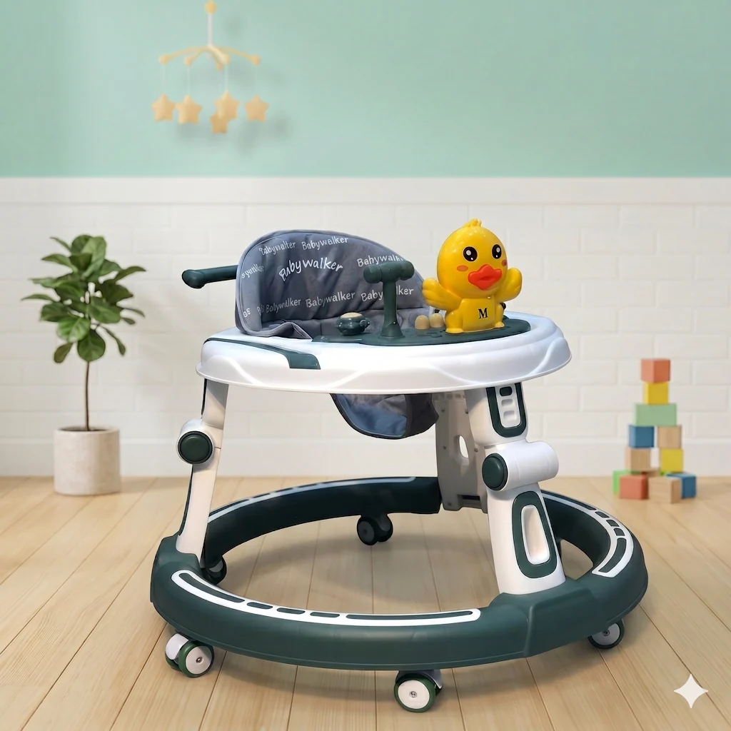 Duck Baby Walker with Activity Tray & Storage Basket Sports Design