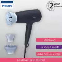Philips Hair Dryer BHD360/20- 3000 Series - 6 Speed Settings - Ionic Care