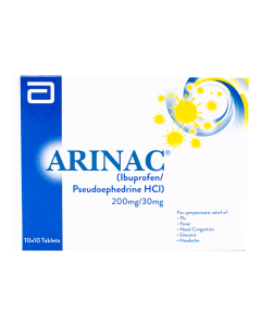 Arinac 200mg/30mg Tablets (10s)